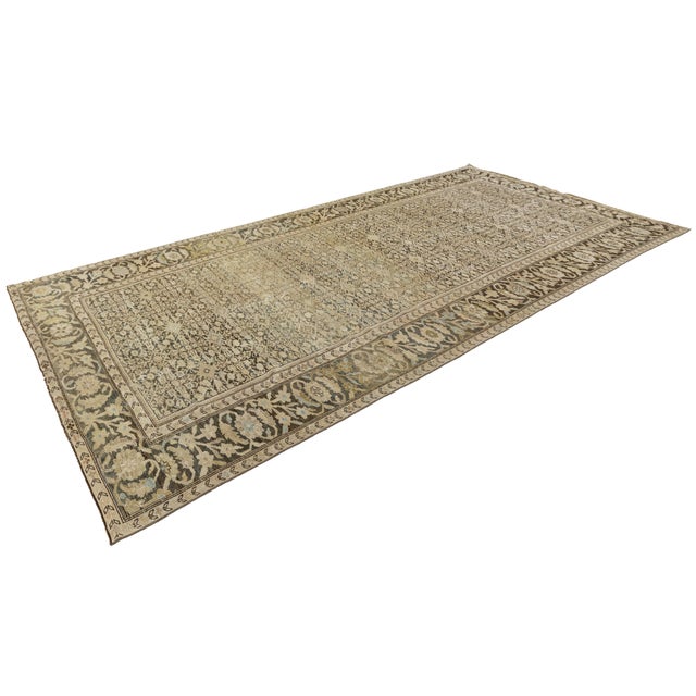 Antique 19th Century Malayer Rug, Muted Wool Gallery Runner For Sale - Image 11 of 11