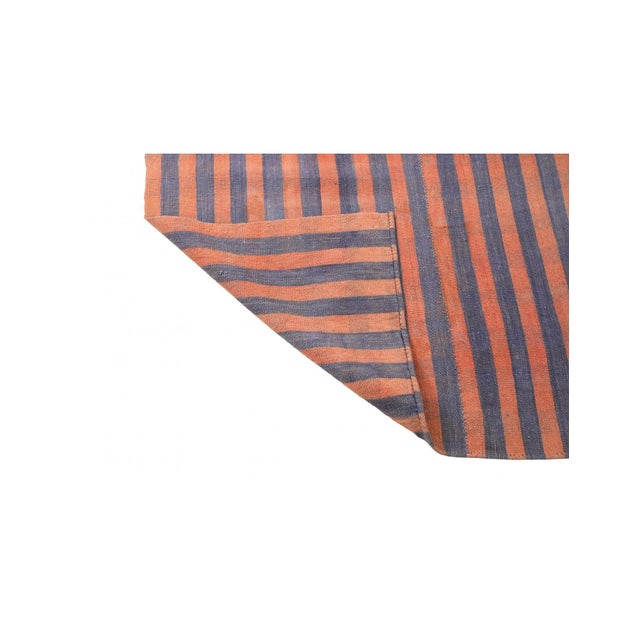 1960s Striped Vintage Decorative Kilim Rug - 5`6″ X 6`11″ For Sale - Image 5 of 6