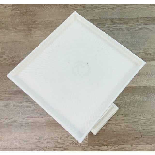 Modern Currey & Co. Hammered White Metal Accent Table For Sale - Image 3 of 4