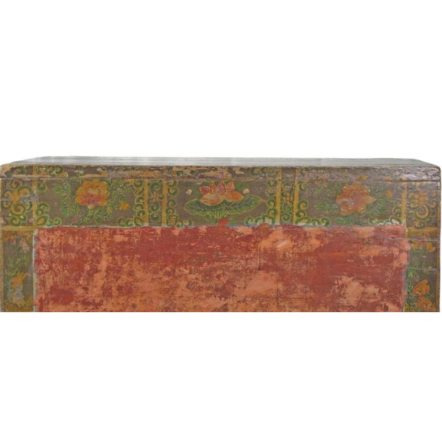 Wood Rustic Red/Green Antique Cabinet For Sale - Image 7 of 11