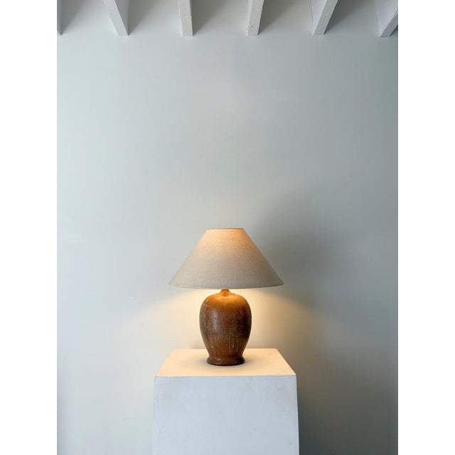 Minimalist Limed Oak Table Lamp, 1950s For Sale - Image 6 of 7