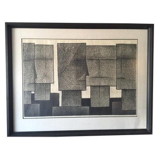 Woodblock Print - "Masks" by Tomio Kinoshita For Sale