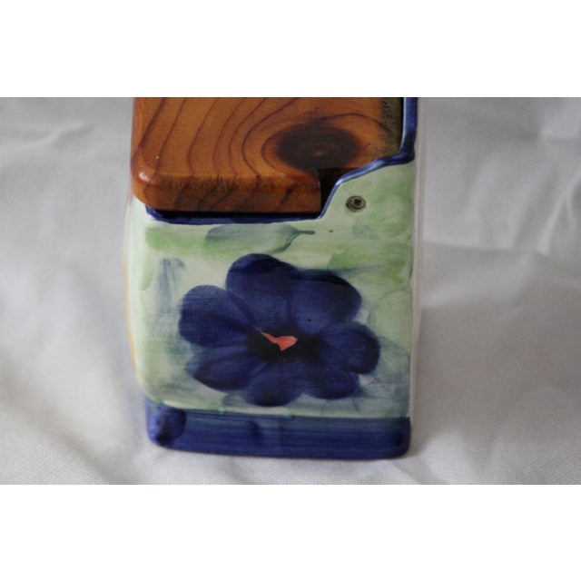 Flower Decor Ceramic Salt Box, 1950s For Sale - Image 11 of 18