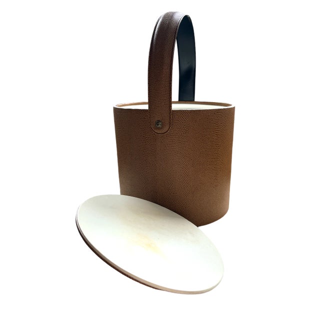 Vintage Georges Briard Faux Snakeskin Ice Bucket in the Style of Hermes For Sale - Image 9 of 10