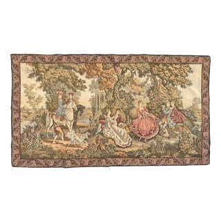 Vintage French Jacquard Tapestry in the style of Aubusson, 1980s For Sale