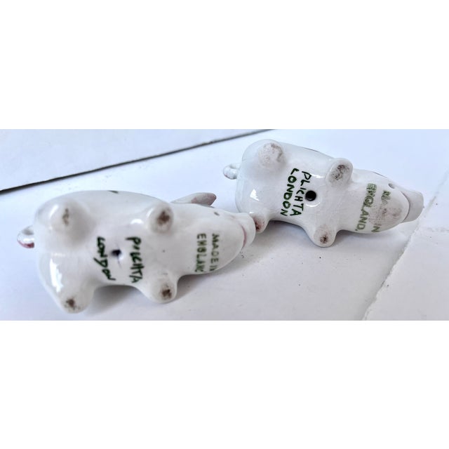Mid 20th Century Plichta Tiny Floral Design Hand Painted Ceramic Pigs - A Pair For Sale - Image 11 of 17