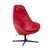 Set of Cocoon Armchair and Ottoman in Red Leather from Varier For Sale - Image 4 of 18