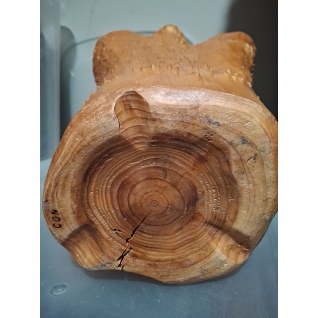 Wood Vintage Handcarved Large Burl Wood Basket For Sale - Image 7 of 12
