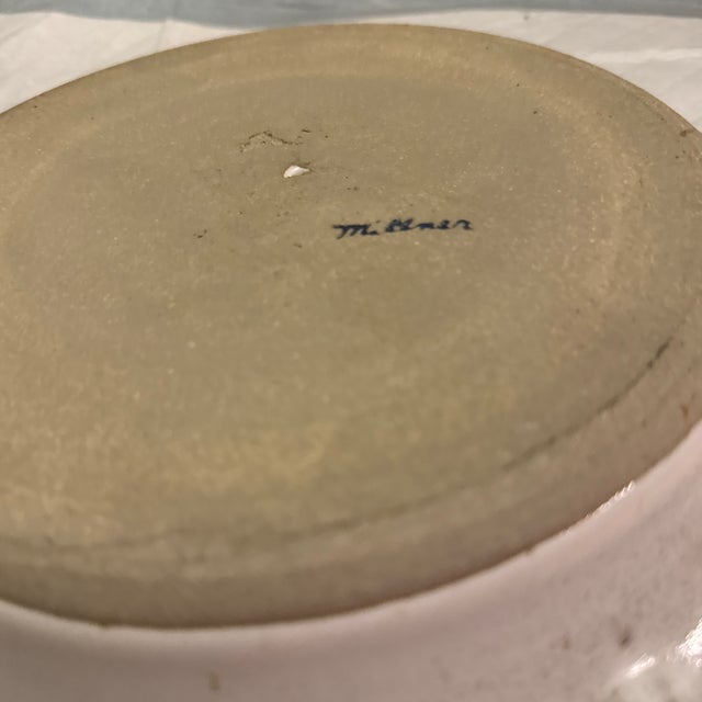 1980s Glazed Pottery Trinket Dish Large or Decorative Pie Plate For Sale - Image 5 of 7