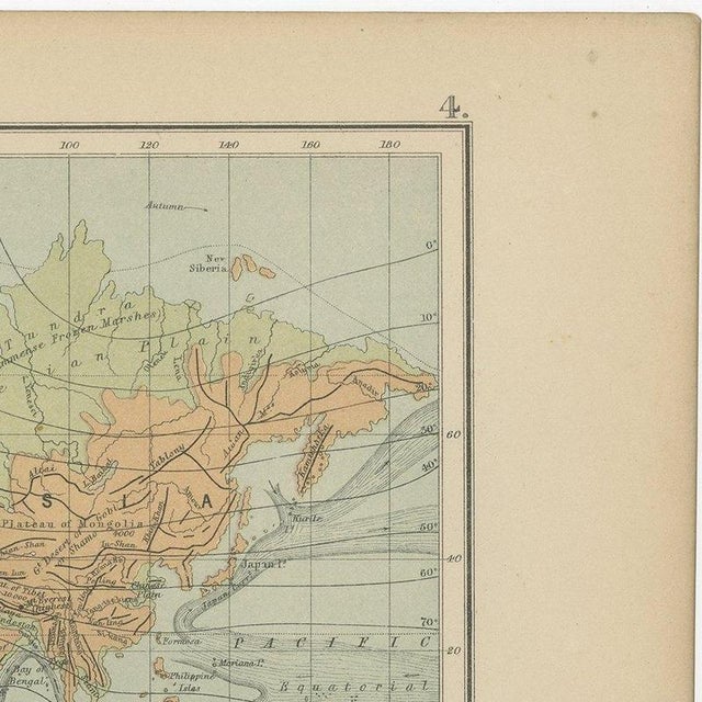 Black Antique Chart of the World, 1870 For Sale - Image 8 of 12