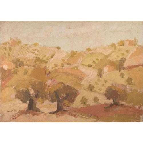Franco Marzilli, Hills, 1970s, Oil Painting on Canvas For Sale - Image 6 of 6