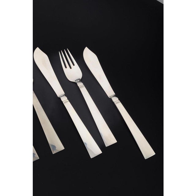 Georg Jensen Fish cutlery for 4 persons, “Acadia / Blok”. Sterling silver, 1934–44. Set consisting of 8 pieces of fish...