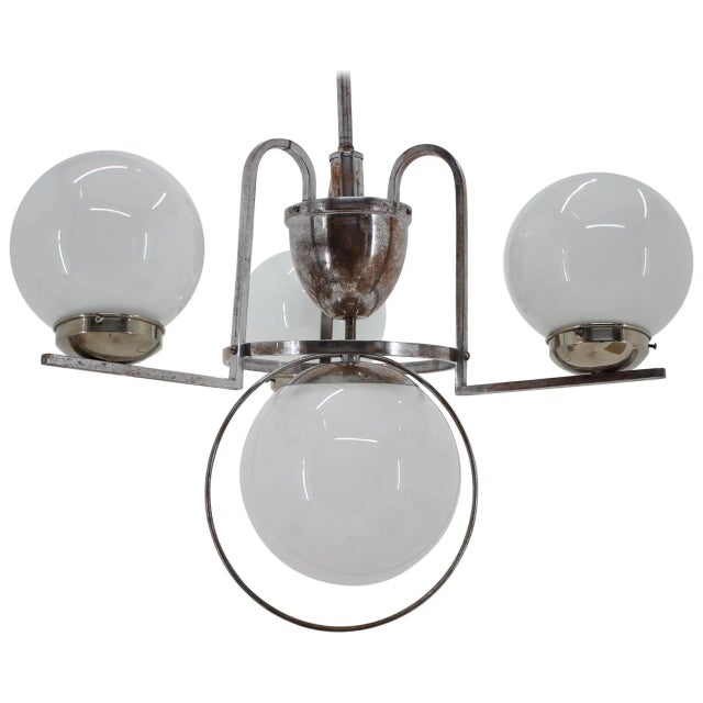 Bauhaus Chrome Chandelier, 1930s For Sale - Image 9 of 9