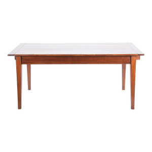 Solid Elm Wood Dining Table Extending to 9' -- Vintage Late 20th Century