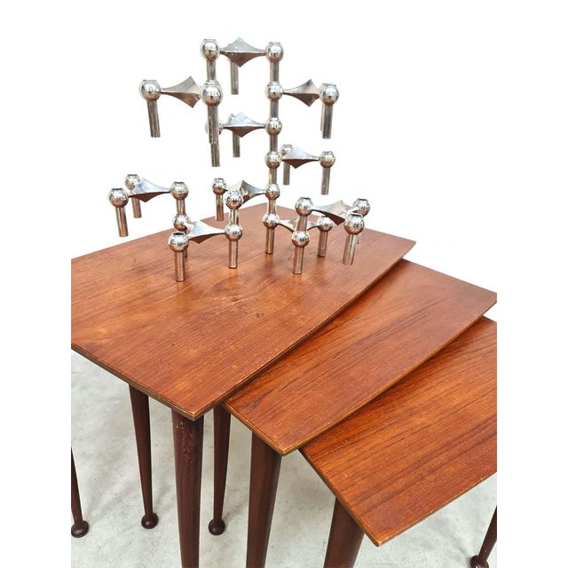 1960s Vintage Teak Nesting Tables from Møbelintarsia, 1960s, Set of 3 For Sale - Image 5 of 6