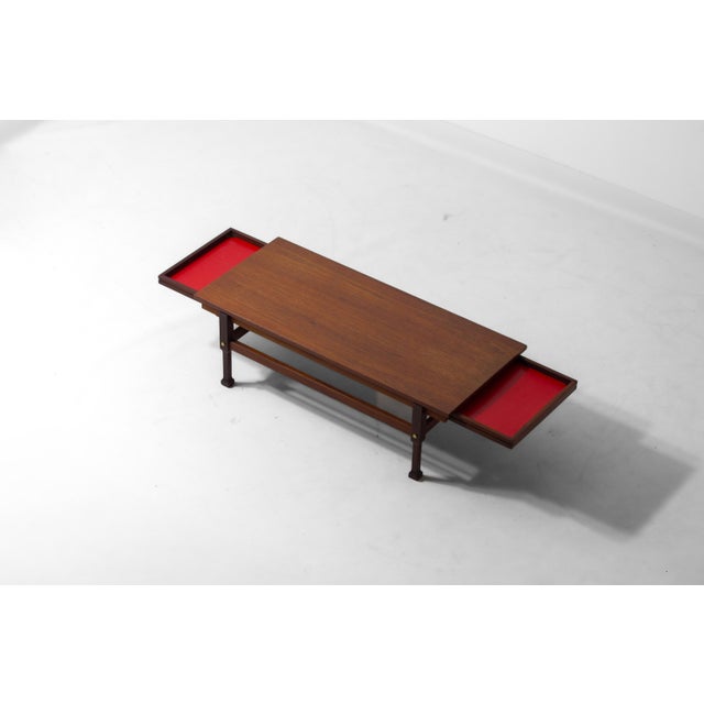 Italian Coffee Table in Teak with Hidden Drawers, 1960s For Sale - Image 16 of 16