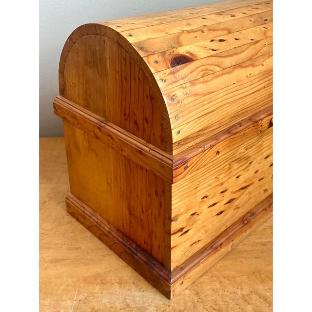 Wood Vintage Wooden Treasure Chest Box For Sale - Image 7 of 12