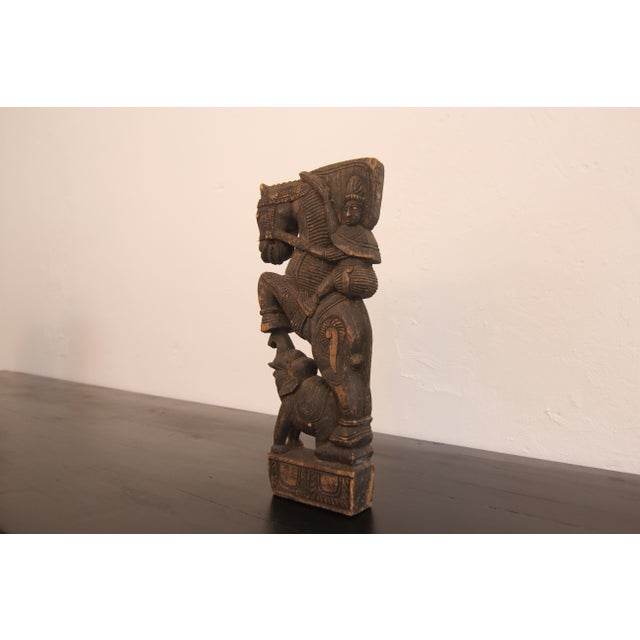 Wood 19th Century Indian Carved Wood Object For Sale - Image 7 of 16