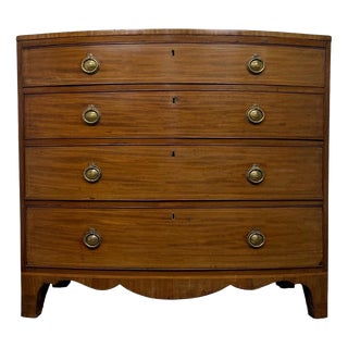 Early 19th Century Inlaid Mahogany Bow Front Chest For Sale