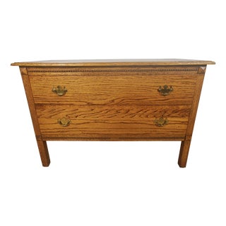 Vintage Farmhouse Chest of Drawers in Carved Oak, 1930 For Sale