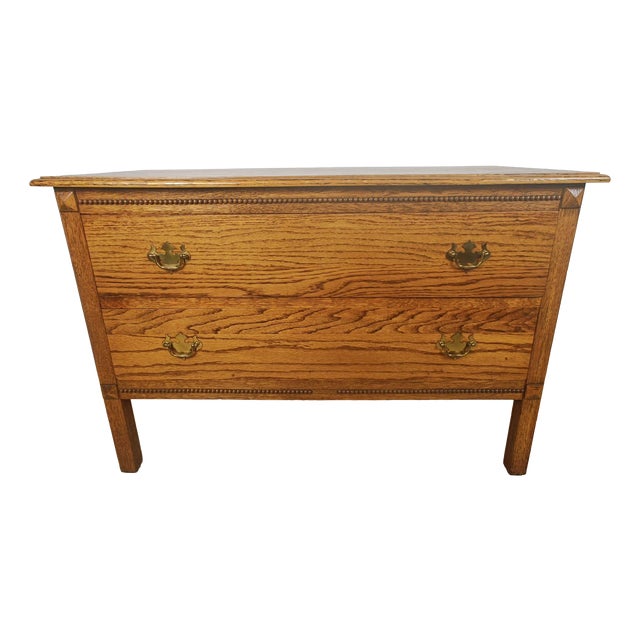 Vintage Farmhouse Chest of Drawers in Carved Oak, 1930 For Sale