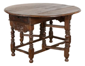 18th Century Portuguese Chestnut Drop Leaf Dining Console Table