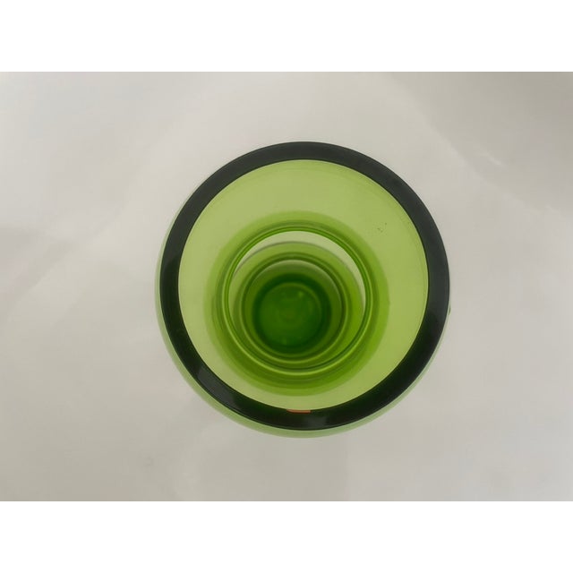 Vintage Schott Zwiesel "Arte Nova" Emerald Glass Totem Vase For Sale In Atlanta - Image 6 of 7