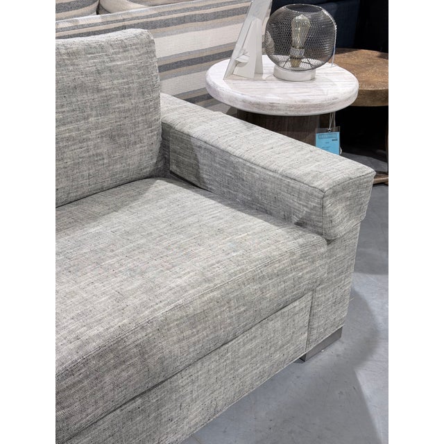 Metal Ethan Allen Conway Greige Chaise Sectional Sofa For Sale - Image 7 of 10