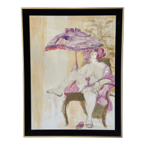 Abstract Bohemian Chic “New Orleans” Original Ink and Watercolor Painting Artwork by Naomi Ernest
