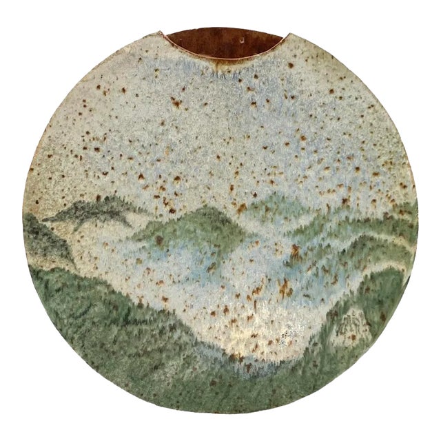 Pierre Devie, Mid-Century Modern Green Ceramic Solifleur Vase, France 1980 For Sale