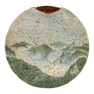 Pierre Devie, Mid-Century Modern Green Ceramic Solifleur Vase, France 1980