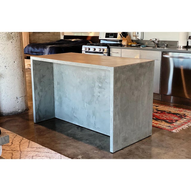 Concrete Waterfall Kitchen Island Bar Chairish