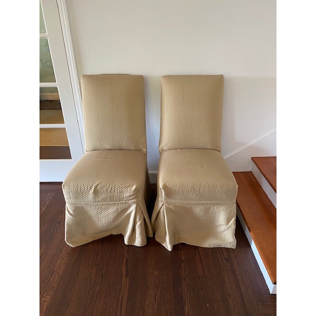 Custom Slipcovered Parsons Dining Chairs by Quatrine A Pair Chairish