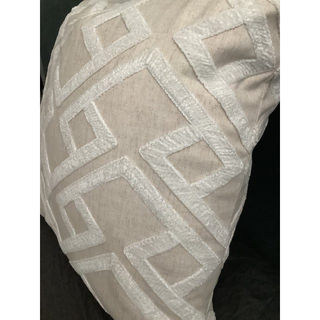 Geometric Embroidered Decorative Pillow Euro Sham Cover For Sale - Image 4 of 6