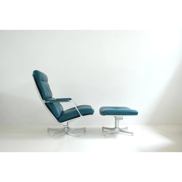 This very comfortable model FK 85 lounge chair and ottoman were designed by Preben Fabricius & Jørgen Kastholm for Kill...