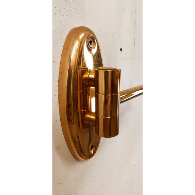 Gold Adjustable Wall Light with Glass Fan For Sale - Image 8 of 18