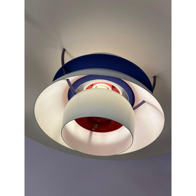 Blue White PH5 Louvered Lamp by Poul Henningsen for Louis Poulsen For Sale - Image 8 of 11