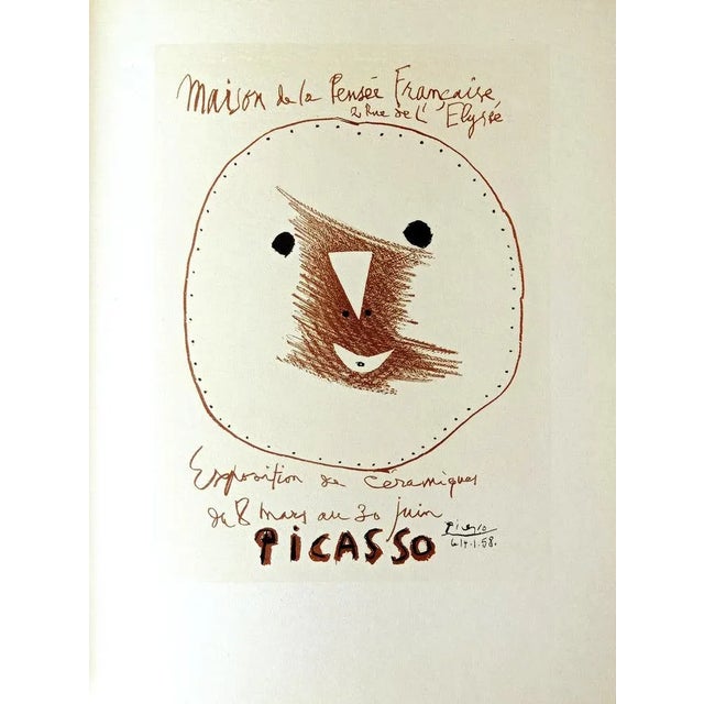 Pablo PICASSO - Cannes Exhibition, beautiful original lithograph from 'Affiches originales' portfolio. Lithograph on heavy...