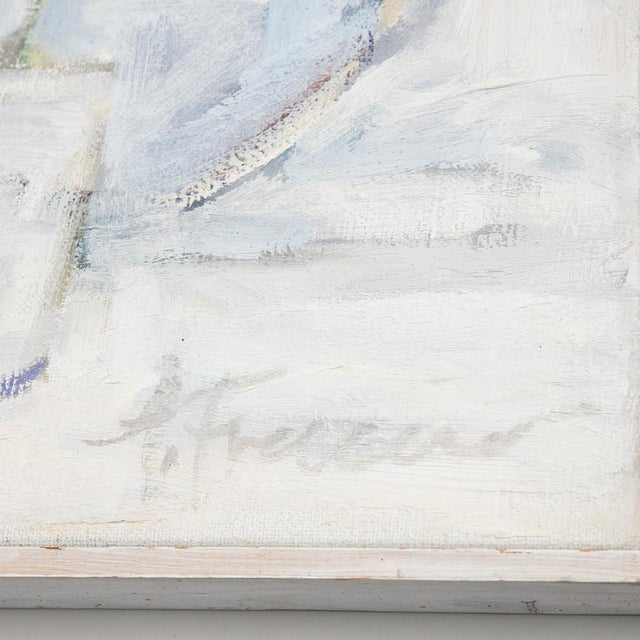 Oidentifirad Konstnär, Still Life with Peacock and Bottles, 1950s, Oil on Canvas For Sale - Image 4 of 5