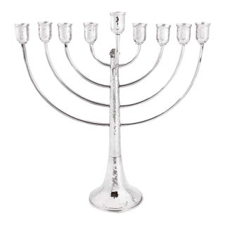 Sterling Hammered Menorah For Sale