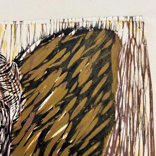 Art by Gina Kail Wood Relief Block Print Amy's Angel Nov 1998 For Sale In San Diego - Image 6 of 8