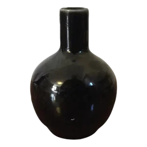 Antique 19th Century Chinese Mirror Black Bottle Shape Vase