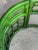 Mid-Century Bespoke Green Rattan Smoked Glass Side Table - Newly Painted For Sale - Image 10 of 12