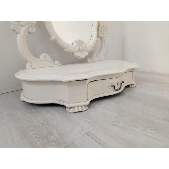 Vintage Whitewashed Dressing Table in Wood, 1940s For Sale - Image 17 of 18