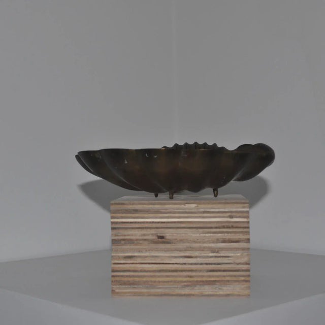 Mid 20th Century Mid 20th Century French Brass Shell Dish Ashtray For Sale - Image 5 of 11