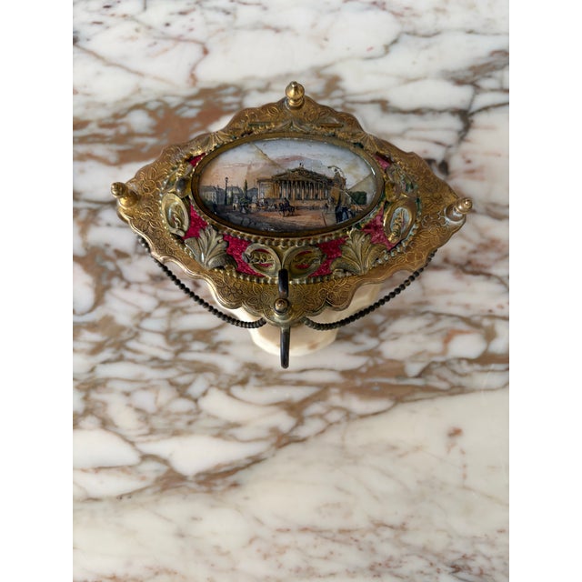 Grand Tour Mid 19th Century Grand Tour Souvenir Lidded Dish on Ormolu Pedestal For Sale - Image 3 of 11