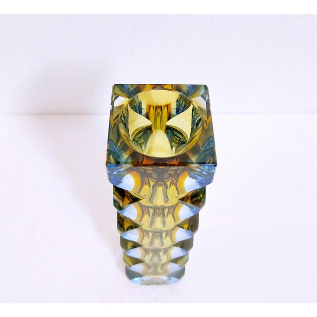Vintage Czech Bohemian Glass Vase by Oldřich Lípský for Exbor, 1962 For Sale - Image 9 of 15