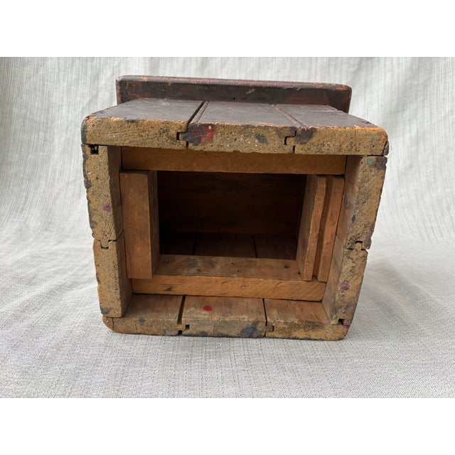 Distressed Antique Wood Stool For Sale - Image 11 of 12