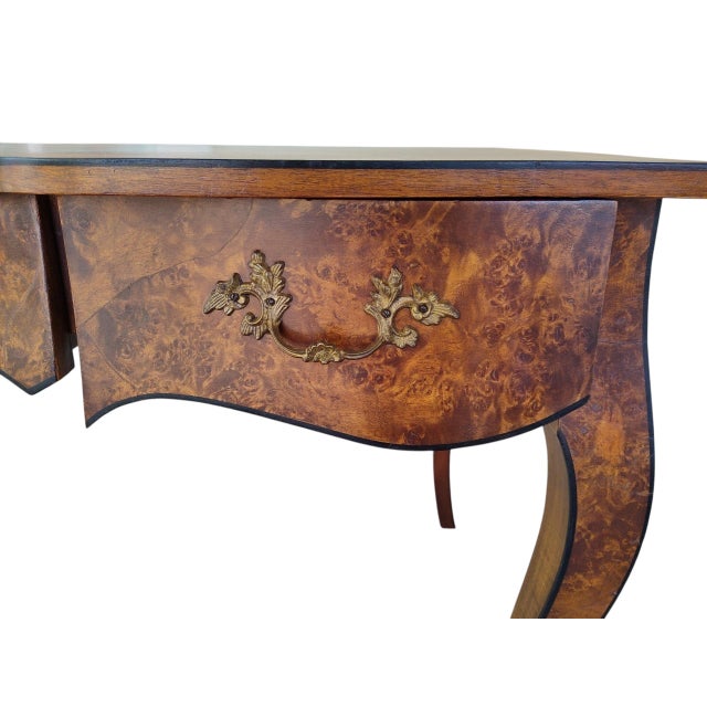 Vintage Mid-Century Italian Desk With Cloth-Lined Drawers For Sale - Image 11 of 18