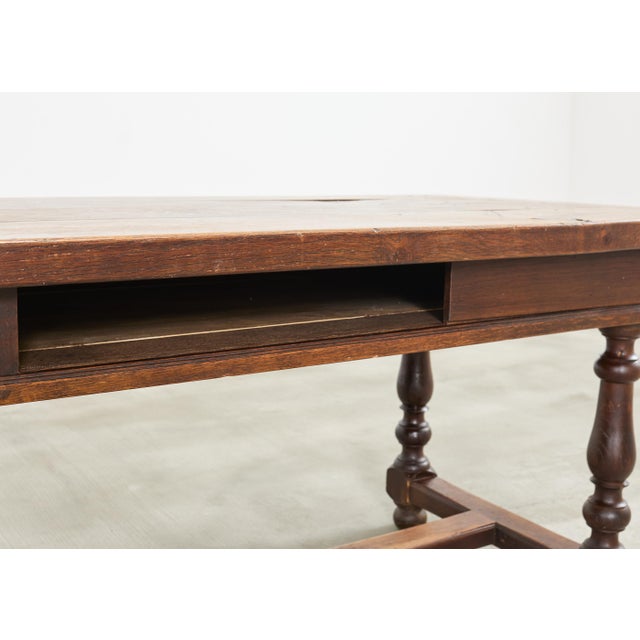 19th Century Country French Oak Farmhouse Trestle Dining Table 8 Ft. For Sale - Image 13 of 18